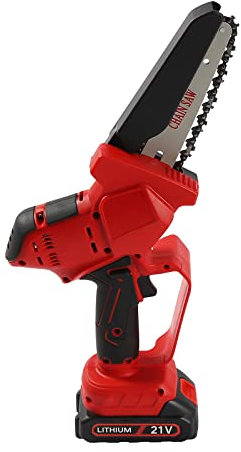 6 Zoll Tragbar Elektrische Kettens,Chainsaw Baumsäge Astsäge Mit 2 Lithium Batterien,Ladegerät,Tragetasche für Bambuswäldern,Baumstämme