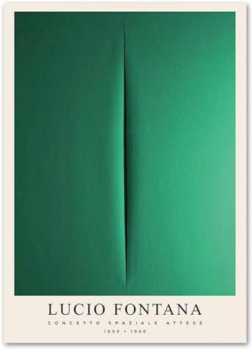 Berühmte Lucio Fontana Poster Grüne Kratzer Schatten Leinwand Wandkunst Mode Malerei Lucio Fontana Drucke Für Home Decor Bilder 60x80cm Kein Rahmen