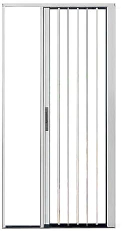 Porta scorrevole porta soffietto da interno Porta interna a soffietto in acrilico trasparente bianco, porta per porta del bagno con serratura, porta scorrevole pieghevole con telaio in alluminio(61x2
