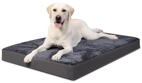 Favodormir Orthopädisches Hundebett Hundekissen Grosse Hunde XXL,Wasserdichter Kunstlederboden,Innen&Outdoor Hundematte Hundekorb Hundematratze für Große Hunde,119x73x9cm Dunkelgrau