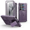 Dexnor for Samsung Galaxy S25 Ultra Case with Built-in Slide Camera Cover & Screen Protector & Kickstand, Heavy-Duty Shockproof Rugged Case Full-Body Bumper Protective Cover - Purple