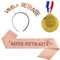 Cadeau Retraite 2025 Echarpe Retraite Retraite Femme Rose VIVE LA Retraite Médaille d'or Retraite Accessoires Kits pour Fête de Retraite