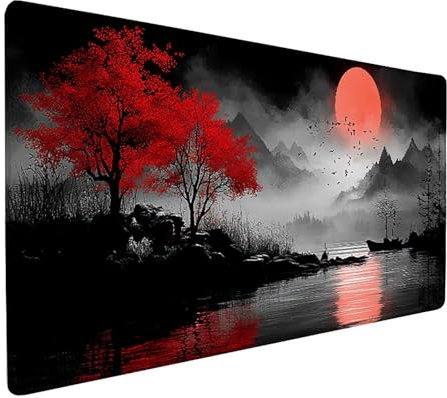 Alfombrilla Ratón Sunset, Alfombrilla Escritorio áRbol Mouse Pad Grande XXL 1200x600x3mm, Tapete Escritorio con Bordes Cosidos, Gaming Mousepad Antideslizante, Accesorios Gaming, para Oficina 3-965