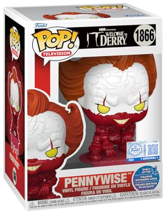 Funko Pop! Television: IT - Welcome to Derry - Pennywise - Exclusivité Amazon - Figurine en Vinyle de Collection - Idée Cadeau - Produit Officiel - Jouets pour Enfants et Adultes