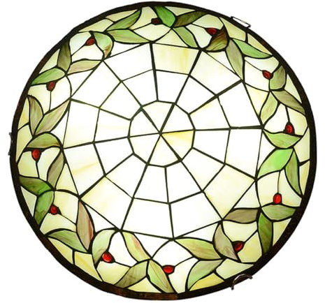 LOGT Europäischen Deckenleuchte Tiffany Buntglas Deckenlampe Kreative Schlafzimmerlampe Vintage Runde Art Deco Deckenleuchten Mediterrane Barock Lampe Rustic 30CM für Büro Küche Esszimmer Balkon