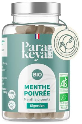 Parakeya - Digestion Menthe poivrée Bio|Complément Alimentaire |180 Gélules