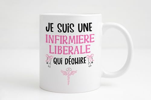 Groovy crea Mug Infirmière Libérale qui Déchire – Tasse Cadeau Humour pour Infirmière – Idée Cadeau Originale Femme, Collègue, Anniversaire, Noël
