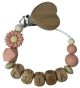 Schnullerkette mit Namen personalisiert für Junge oder Mädchen | Giraffe | personalisiertes Baby Geschenk | Schnullerband | verschiedene Modelle | inkl Geschenkebeutel | Handmade by Liylid (Modell 14)
