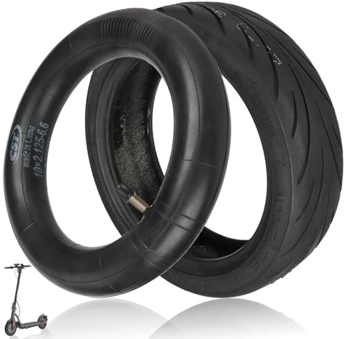 10×2,125-6,6 Außen-und Innen Reifen für Navee V25i Pro/V40i Pro/V50i Pro, 55/80-6,6 CST Reifensatz mit Schlauch für Odys Alpha X5 Elektroroller, E-Scooter Ersatzreifen mit Schlauch, Robuster (1 Satz)