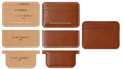 WRITWAA 1 Satz Schnittmuster für Ledergeldbörsen aus Kraftpapier Vorlage für Münzgeldbörse Selbstgemacht Lederhandtaschen Design Vielseitige Bastel Schablone für Lederarbeiten