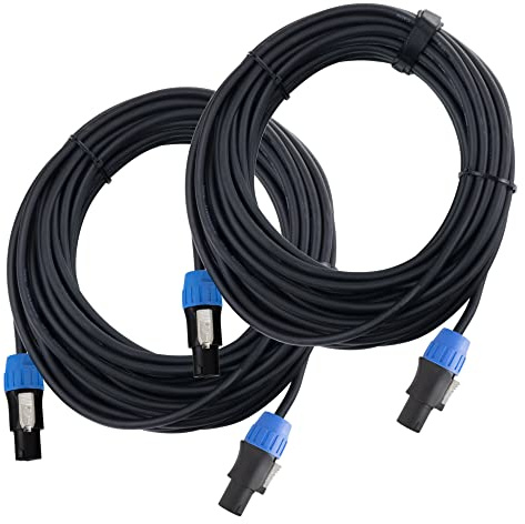 Pronomic pro-line BOXSP2-10 Lautsprecherkabel 2x 2,5 mm² - 1 Paar professionelle Boxenkabel für DJ & PA - Länge: 10 m - Stecker: 2-Pol Speakon-kompatibel - Spannzangen-Zugentlastung - Schwarz