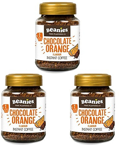 Instant Orange Flavoured coffee trio pack -Beanies - 3 x mini jars x 50g in a gift box - Orange
