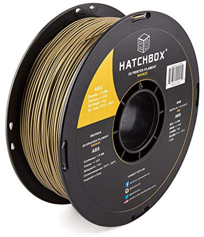 HATCHBOX 1,75 mm bronze farbiges ABS-Filament für 3D-Drucker - 1 kg-Spule - Maßgenauigkeit +/- 0,05 mm