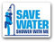 Aufkleber/Sticker Save Water Baden Duschen Sexy Sex Man Woman Fun 10x7cm A3419