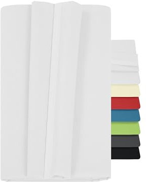 npluseins Betttuch - Haustuch - Bettlaken - aus 100% Baumwolle in 7 ausgesuchten Farben - Laken ohne Gummizug - Einheitsgröße von ca. 150 x 250 cm, weiß