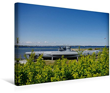 Premium Textil-Leinwand 45 x 30 cm Quer-Format U-Boot von Laboe | Wandbild, HD-Bild auf Keilrahmen, Fertigbild auf hochwertigem Vlies, Leinwanddruck von Tanja Riedel