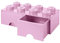 Lego 40061738 brique 8 boutons, 2 tiroirs, boîte de rangement empilable, 9.4 l, Rosa, Plastique, 8 plots