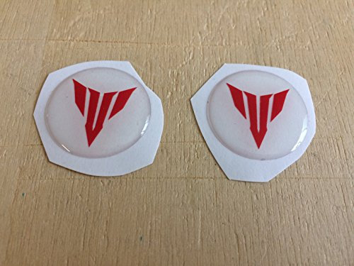 labelbike - 2 runde 3D Aufkleber 25mm kompatibel mit Yamaha Motorrad MT-07 - transparent rot