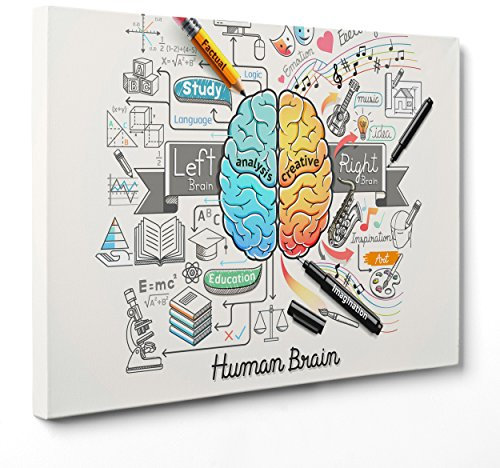 QUADRO SU TELA CANVAS - INTELAIATO - PRONTO DA APPENDERE - Cervello Idea Concept - Psicologia - Brainstorm Business - 30x40cm - Senza Cornice - (cod.2853)