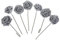 Fliyeong Premium Quality 7 Foam Rose Artificial Flower Glitter Bridal Bouquet Home Wedding Decoration Silver