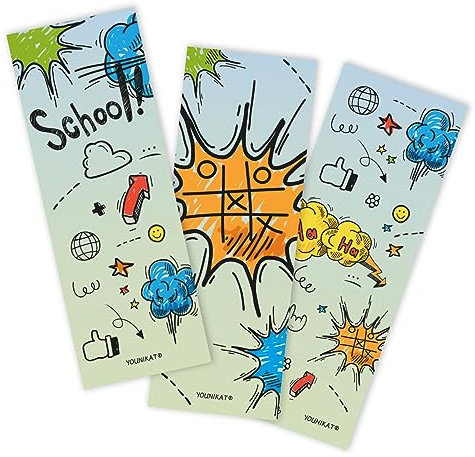12er Set Comic-Lesezeichen I 3 coole Motive I für Kinder Jungen Mädchen I Einschulung Schulanfang Schultüte I dv583