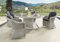 Destiny Sitzgruppe Malaga Luna 4 Sessel + 1 Tisch Ø120x75cm, Vintage weiß