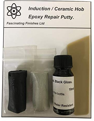 1 x Ceramic/Induction Hob Epoxy Repair Putty. Gloss Black. Ideal For Repairing Chipped & Damaged Edges. 38g