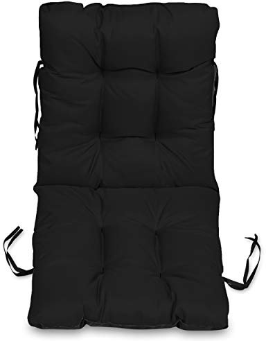 SuperKissen24. Stuhlkissen Sitzkissen und Rückenkissen für stühle - 48x96 cm - Outdoor und Indoor - schwarz