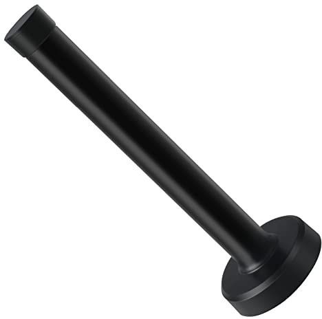 Door Stops, 5 Inch Stainless Steel Door Stop with Rubber Bumper, Door Stopper, Anti-Collision Door Resistance Door Holder Catch Door Wall Protector, Black