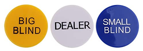 T TOOYFUL Small Blind + Big Blind + Dealer Button für Poker Kartenspiele