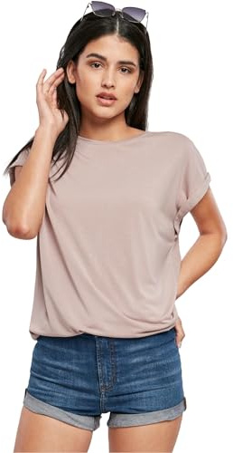 Urban Classics Women's Ladies Modal Extended Shoulder Tee T-Shirt, Duskrosis, S
