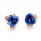Vissen Boucles d'oreilles Clous Femme Fleur Bleu Plaqué or rose Strass Boucle d'oreille Puce Bijoux mariage