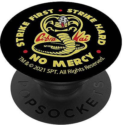 PopSocket : PopGrip Cobra Kai Schlag zuerst zu Kobra Logo PopSockets mit austauschbarem PopGrip