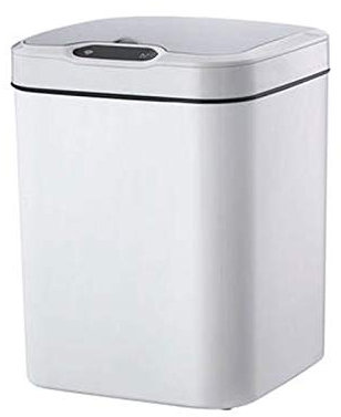 zxb-shop Poubelle Corsette carrée Smart Trash Can 15L Poubelle Creative Canord avec Couvercle Touch Free Bin Trash Automatique pour Bureau de Salle de Bain à Domicile Poubelle Circulaire