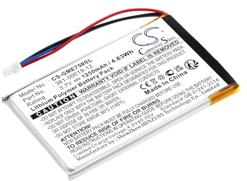 TCTK Akku 1250mAh Kompatibel mit [Garmin] Edge 605, Edge 705, NUVI 465 Ersetzt 361-00019-12