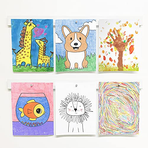 Mitus Bilder-Hängesystem – Display Kinder Kunstwerk Rahmen – 71,1 cm Magnetleiste (2 Stück) weiß