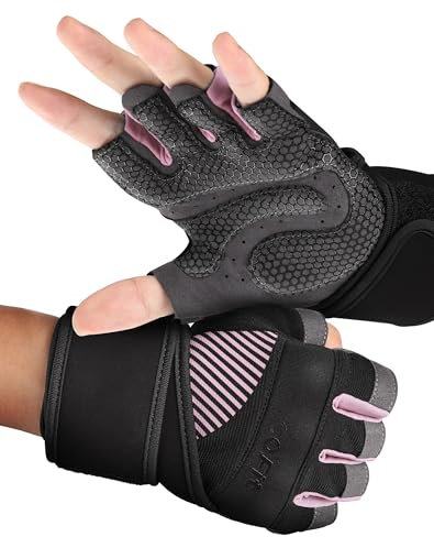 COFIT Fitness Handschuhe für Damen und Herren, Atmungsaktive Trainingshandschuhe rutschfeste Gewichtheben Handschuhe mit Handgelenk Unterstützung für Gym Übung, Krafttraining, Bodybuilding - Rosa M