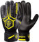 Sportout Torwarthandschuhe mit Fingersave, Fußballhandschuhe, Torwarthandschuhe Herren, 4mm Latex, für Kinder, Erwachsene und Jugendliche (Schwarz-Gelb, 7)