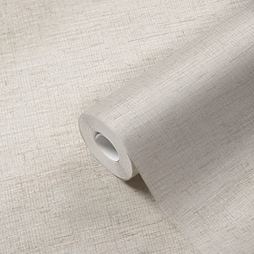 Livingwalls Strukturtapete Uni Stoffoptik Weiß Beige 385275 Vlies Tapete Flur Textiloptik 10,05x0,53m 385275
