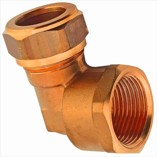 MegaHaustechnik Schraubfitting Kupferrohr, Winkel, 28mm x 3/4 Zoll IG | Messing Klemmringverschraubung, Trinkwasser geeignet, für Rohr-Außendurchmesser 28mm, 3/4 Zoll Innengewinde
