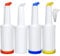 TenderBar Reusable Juice Pourer Bottles - 4-Pack Bar Pourers and 4 Stainless Steel Straws Leakproof Pour Spout Bottle BPA-Free Container, Liquor Dispenser Set Modern Bartender Supplies