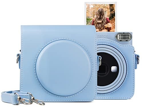 MUZIRI KINOKOO SQ1 Case of PU Leather - Protective Case Compatible for Fuji Instax SQ1 Square Instant Camera - with Shoulder Strap - Blue