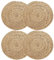 WENFOME 4 Pieces Round Woven Placemats, 13 inch Plate Chargers Natural Wicker Placemats Water Hyacinth Straw Braided Tablemats Rattan Tablemats Rustic Weave Placemats for Table Decoration