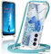 Handykette für Samsung Galaxy A14 5G Hülle mit Band,Handyhülle Samsung Galaxy A14 5G Glitzer Schmetterling mit kette TPU Slim Bumper Kratzfest Transparent Stoßfest Schmetterling Schutzhülle mit Kordel