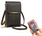 Multifunktionale Touchscreen-Handytasche, Anti-Diebstahl-Leder-Umhängetasche für Damen, Handytasche Mit Großer Kapazität, Messenger-Tasche, Vertikale Handy-Geldbörse (Black)