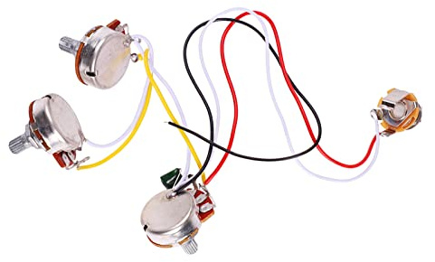 Gitarren-Potentiometer-Kit Kunststoff-Jazz-Bass-Lautstärkeregler-Potentiometer 1 Lautstärke 2 Ton A250K B250K mit Klinke