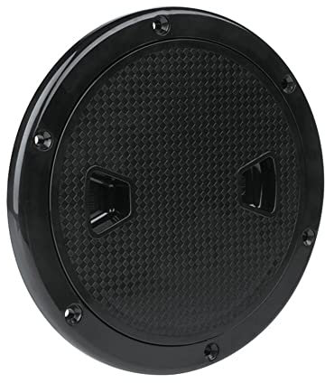 ihreesy 4 Zoll Runde Decksluke, Rutschfeste Deckplatte Inspektionsdeckplatte Lukendeckel Nylon Bootszugangsluke Marine Luken Deckplattendeckel mit Abnehmbarer Abdeckung für Boot Yacht
