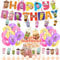 LFCFDX Boba Tea Party Decorations: Multi-color Boba Tea Birthday Party Supplies Includes Banner, Cake Topper, Cupcake Toppers, Spirals, Balloons