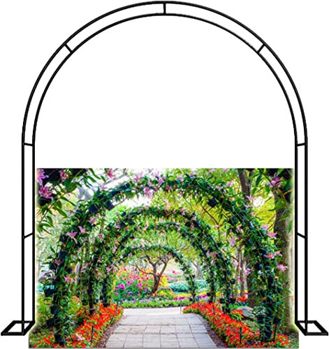 Gartenbogen Breite 140/180/350Cm Rosenbogen Metall Pflanzbogen, Kletterpflanzen Pavillongestell, Mit Sockel, Schwarz, Für Eingangstür Im Freien,Schwarz,W1.8M*H2.2M