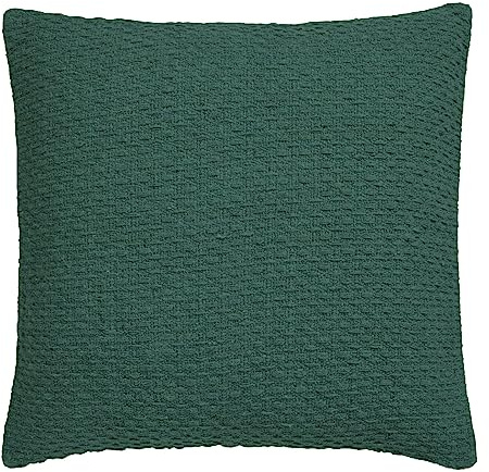 Drift Home Hayden Cushion Cover 43 x 43cm – Green Textured Weave Cushion Cover Made from 100% Recycled Cotton